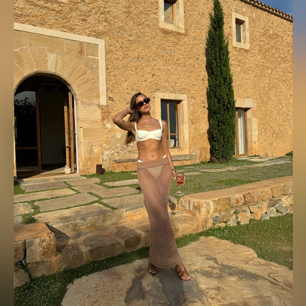 Monday swimwear crochet coverup skirt